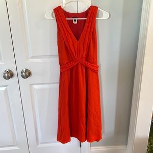J. Crew Midi Dress (Cotton/Linen) Size 4 Orange